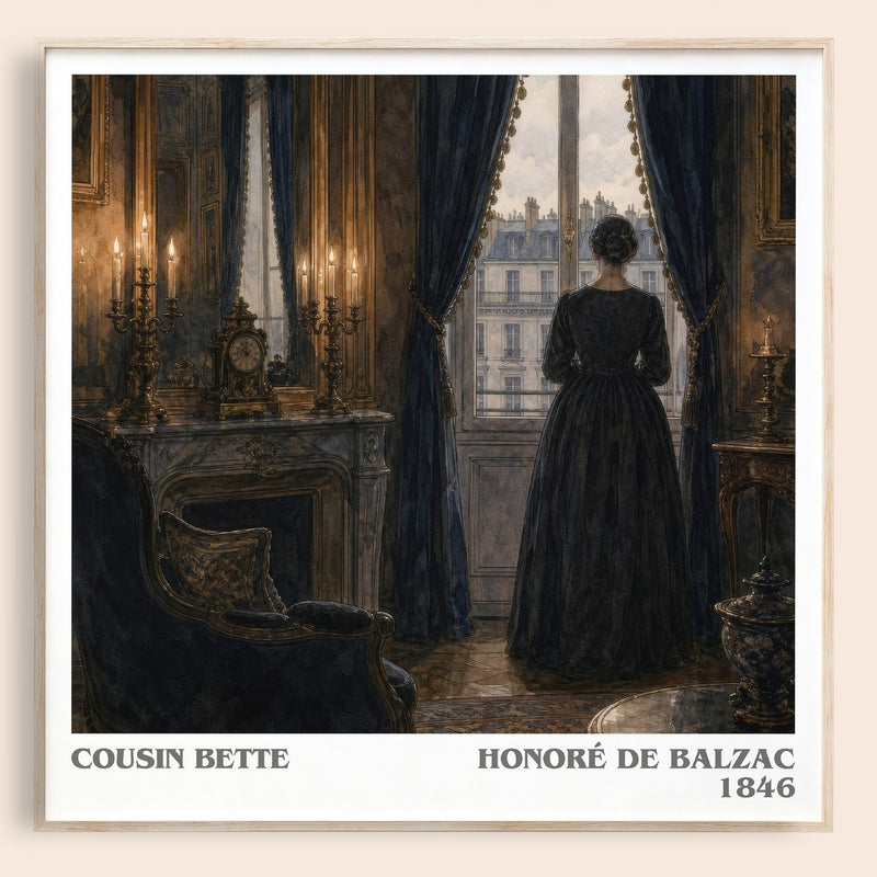 Cousin Bette literary book poster by Honoré de Balzac – framed literary art print