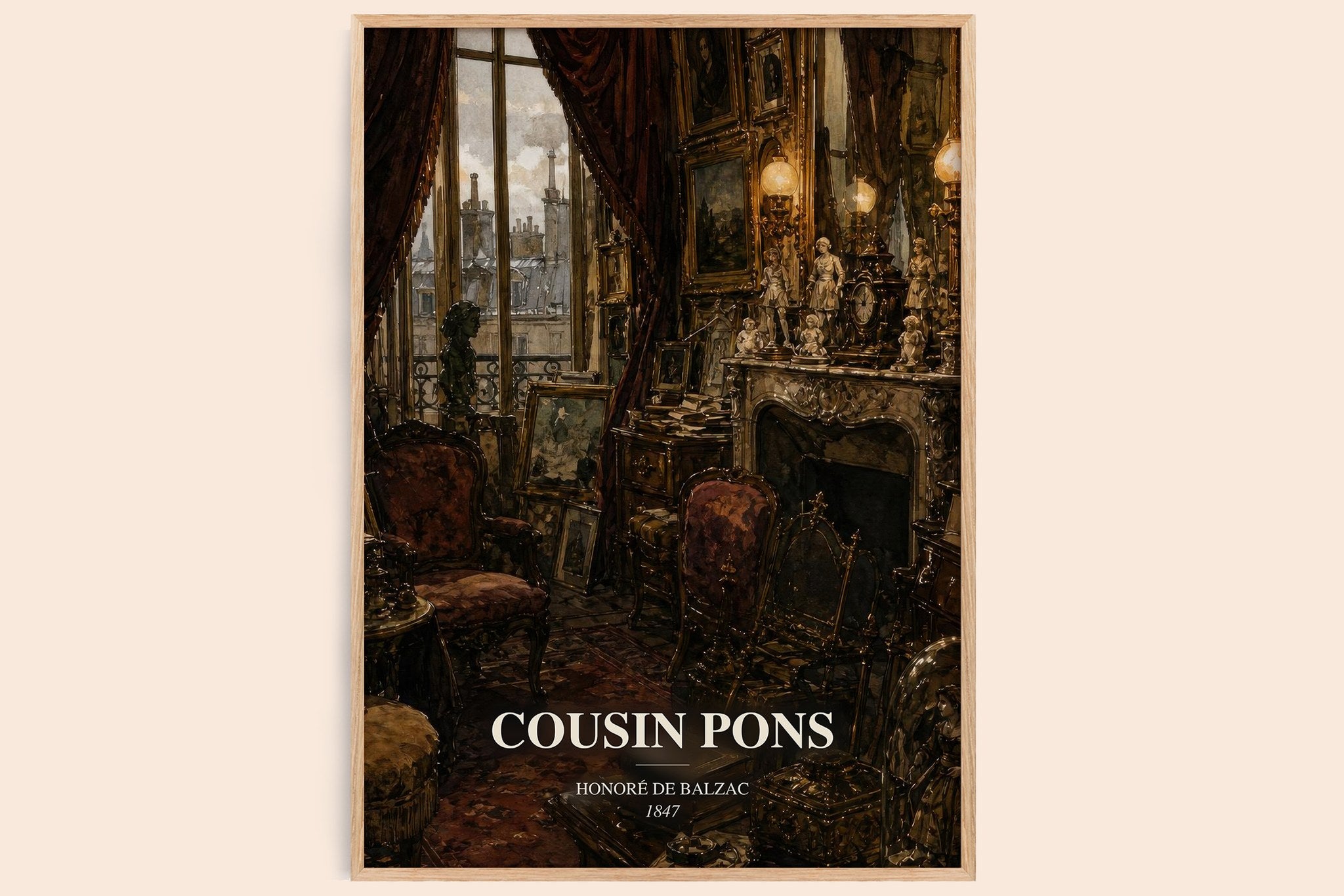 Cousin Pons Book Watercolour Illustration by Honoré de Balzac