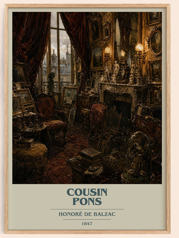 Cousin Pons book cover book poster by Honoré de Balzac – framed literary art print