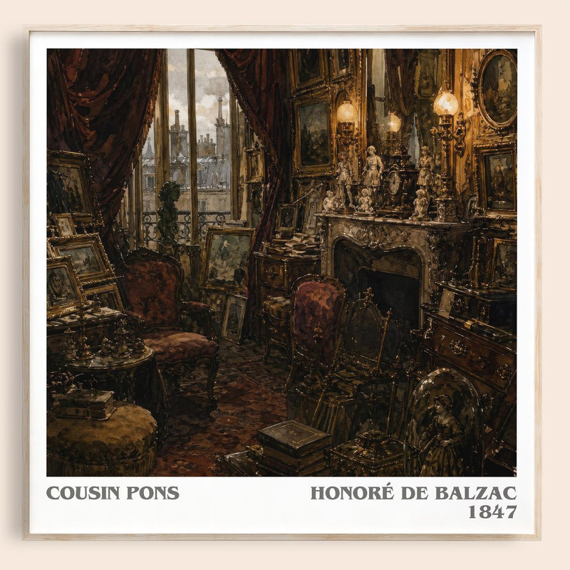 Cousin Pons literary book poster by Honoré de Balzac – framed literary art print