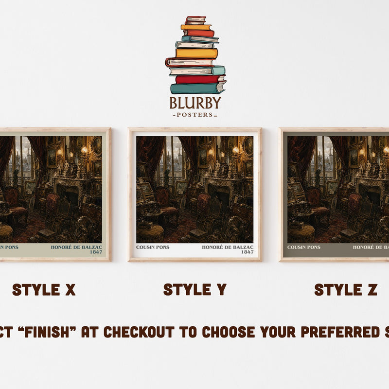Cousin Pons literary print in frame leaning in hallway – classic literature wall art