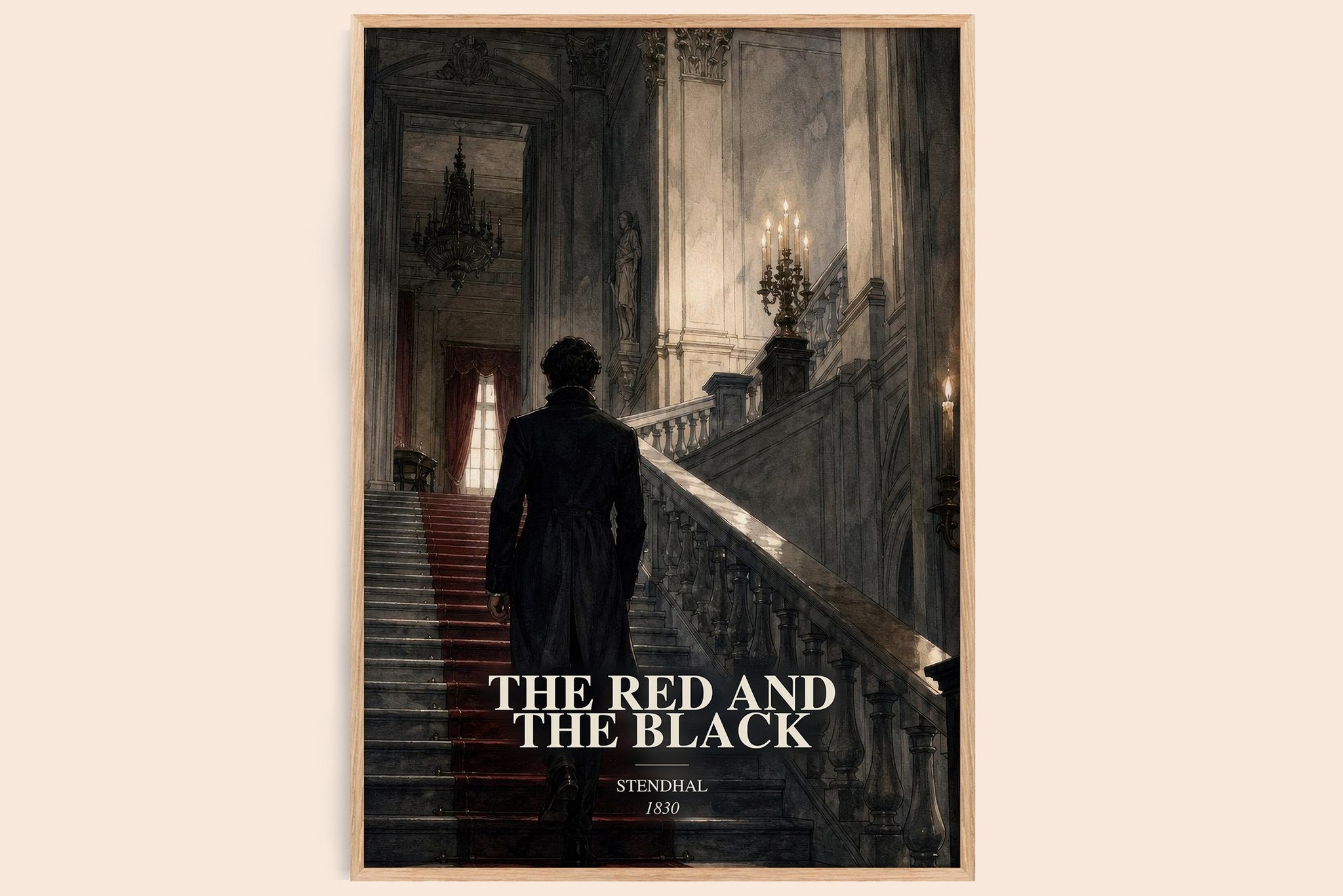 The Red and the Black Book Watercolour Illustration by Stendhal