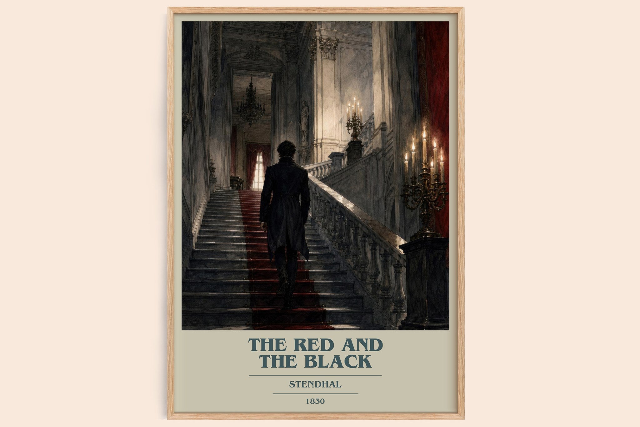 The Red and the Black Book Cover Poster by Stendhal