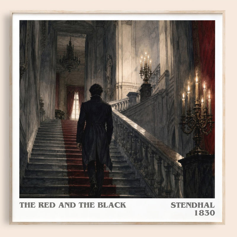 The Red and the Black literary book poster by Stendhal – framed literary art print