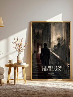 The Red and the Black watercolour print in frame leaning in hallway – classic literature wall art