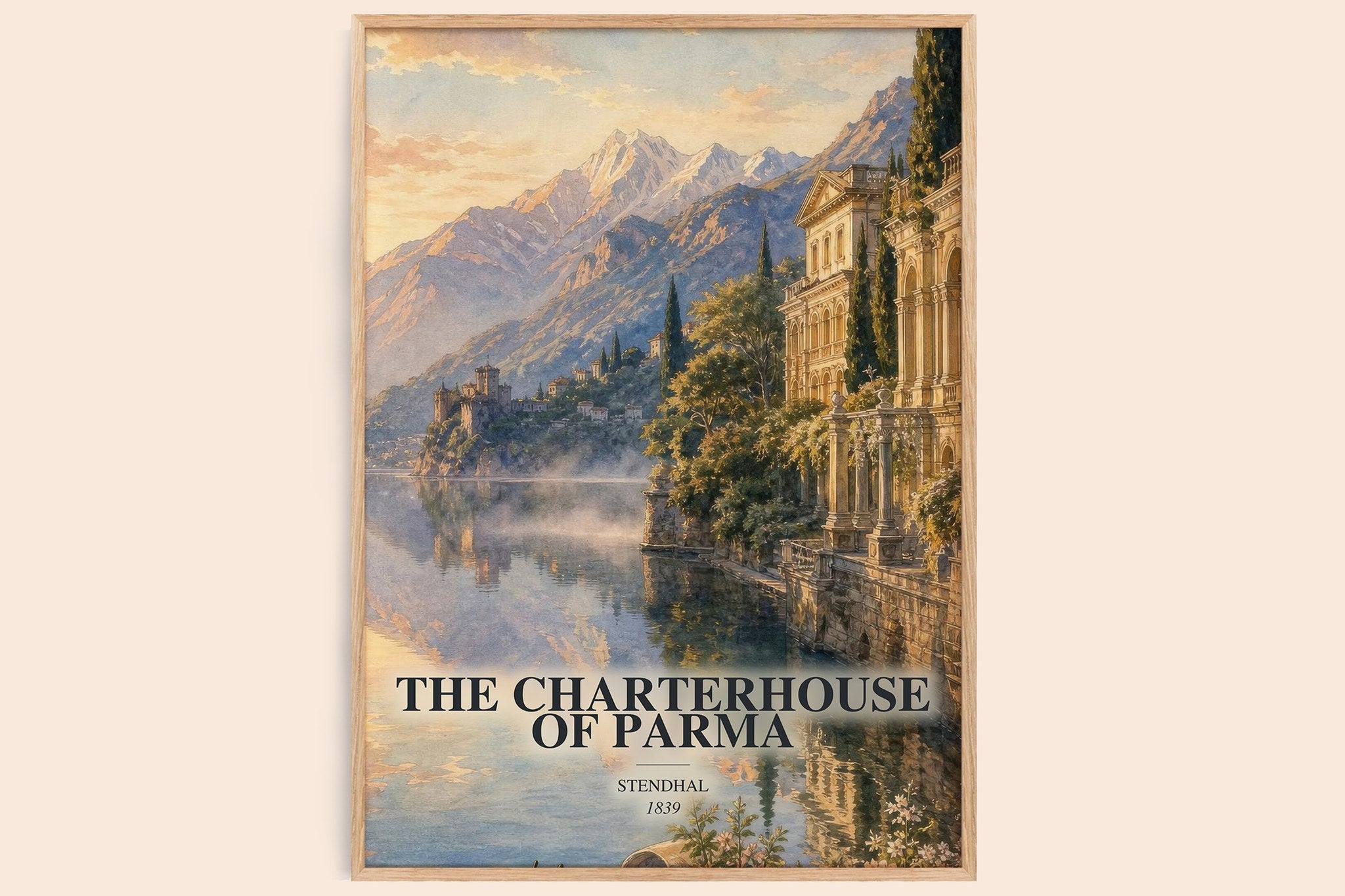The Charterhouse of Parma Book Watercolour Illustration by Stendhal