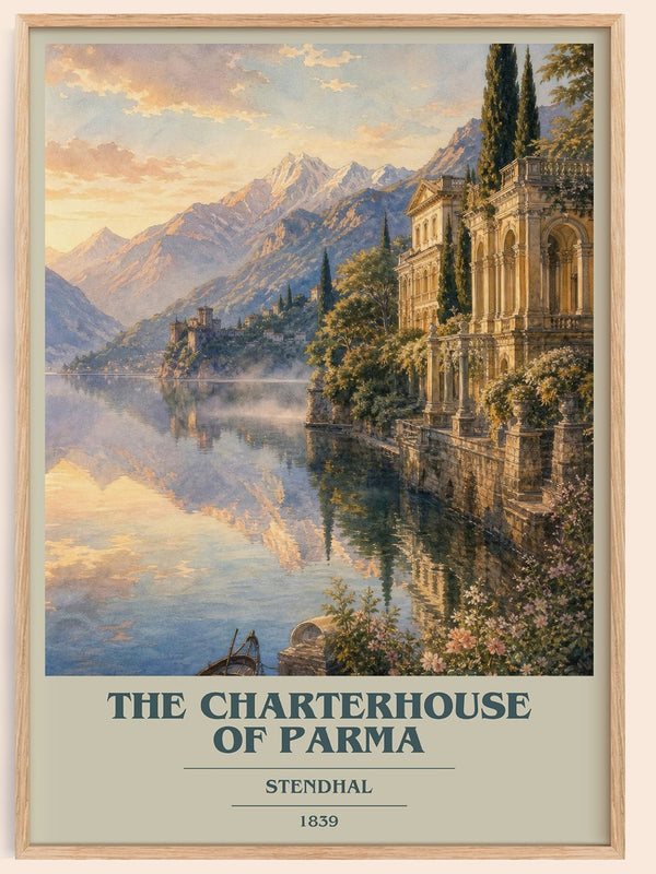 The Charterhouse of Parma book cover book poster by Stendhal – framed literary art print