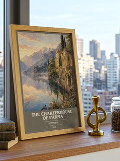 The Charterhouse of Parma book cover print framed by window – literary home decor