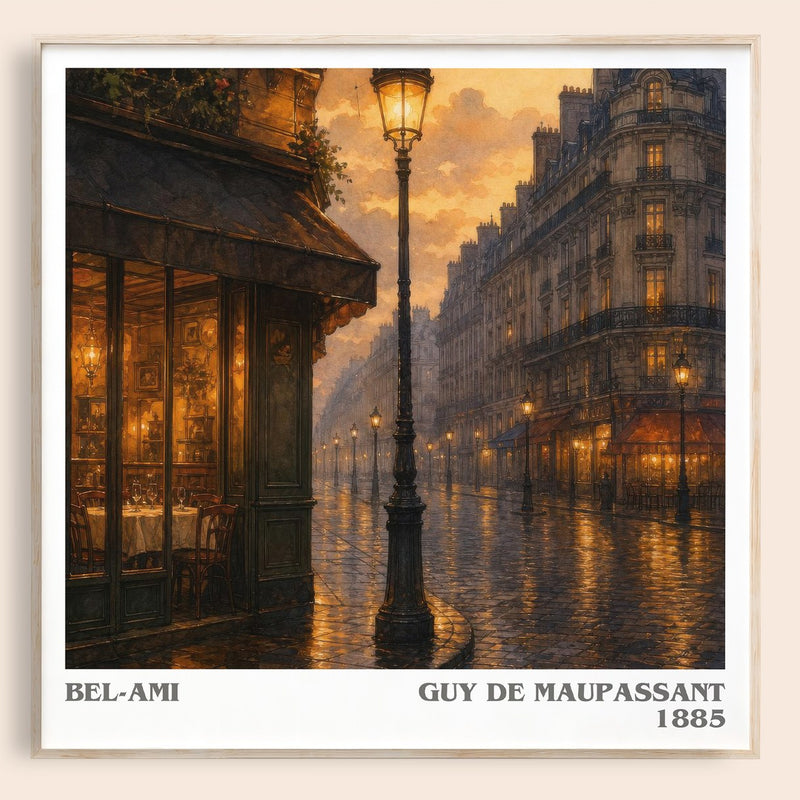 Bel-Ami literary book poster by Guy de Maupassant – framed literary art print