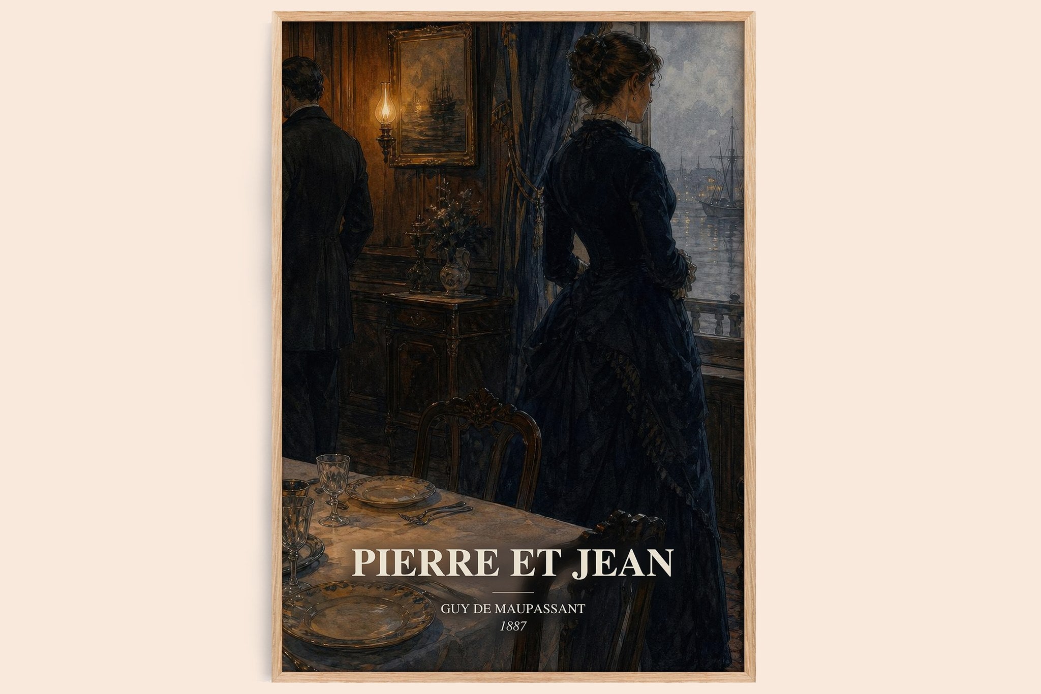 Pierre et Jean Book Watercolour Illustration by Guy de Maupassant