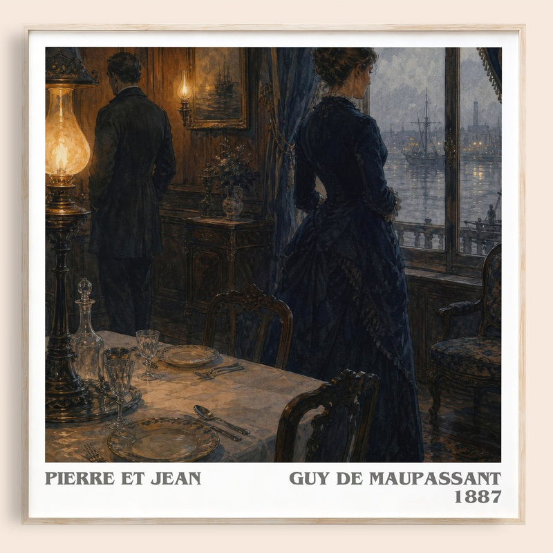 Pierre et Jean literary book poster by Guy de Maupassant – framed literary art print