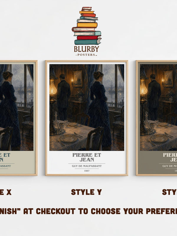 Pierre et Jean book cover print in frame leaning in hallway – literary fiction wall art