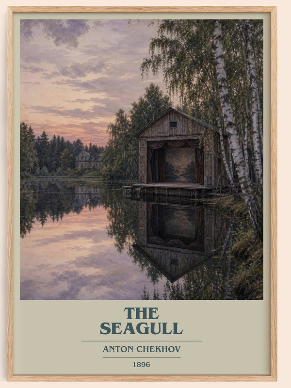 The Seagull book cover book poster by Anton Chekhov – framed literary art print
