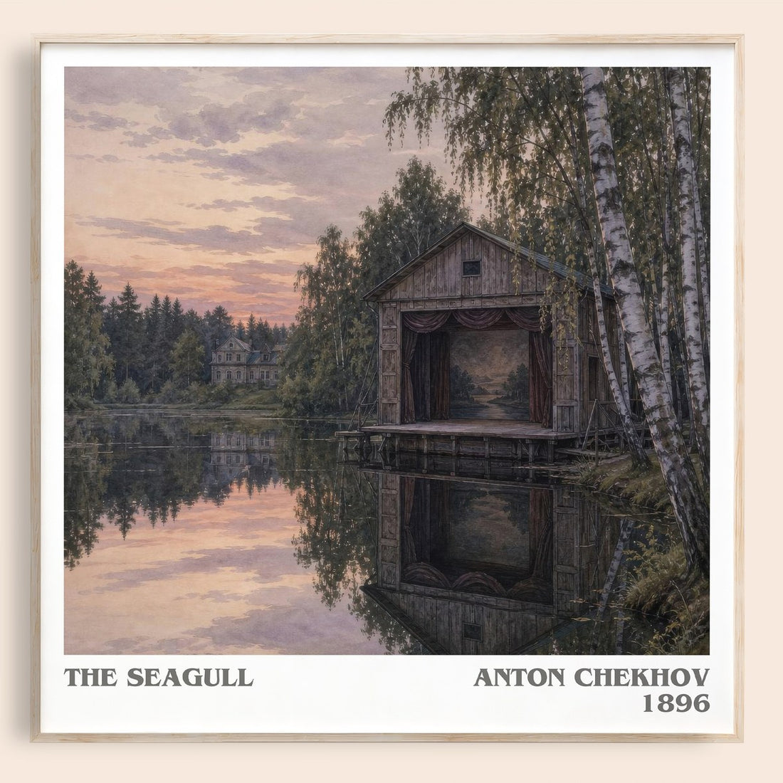 The Seagull literary book poster by Anton Chekhov – framed literary art print