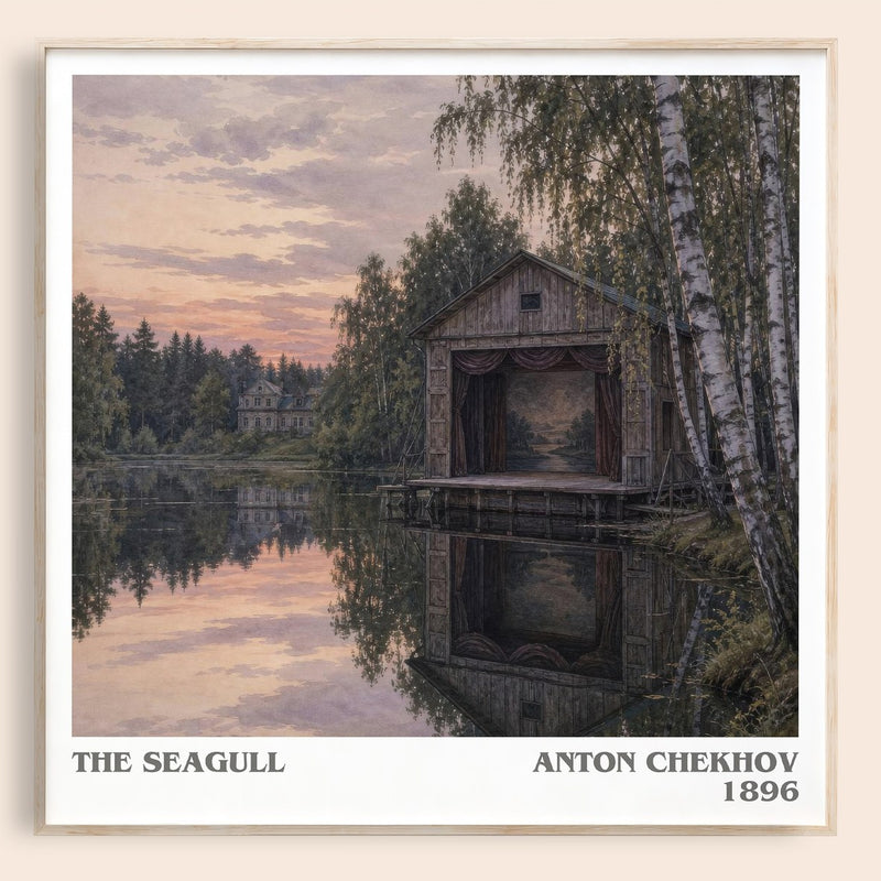 The Seagull literary book poster by Anton Chekhov – framed literary art print