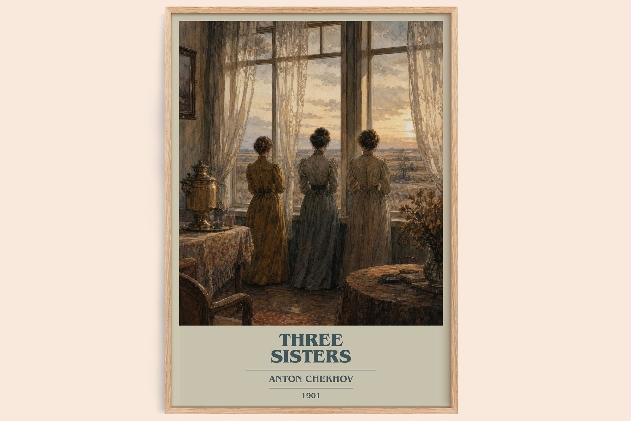 Three Sisters Book Cover Poster by Anton Chekhov