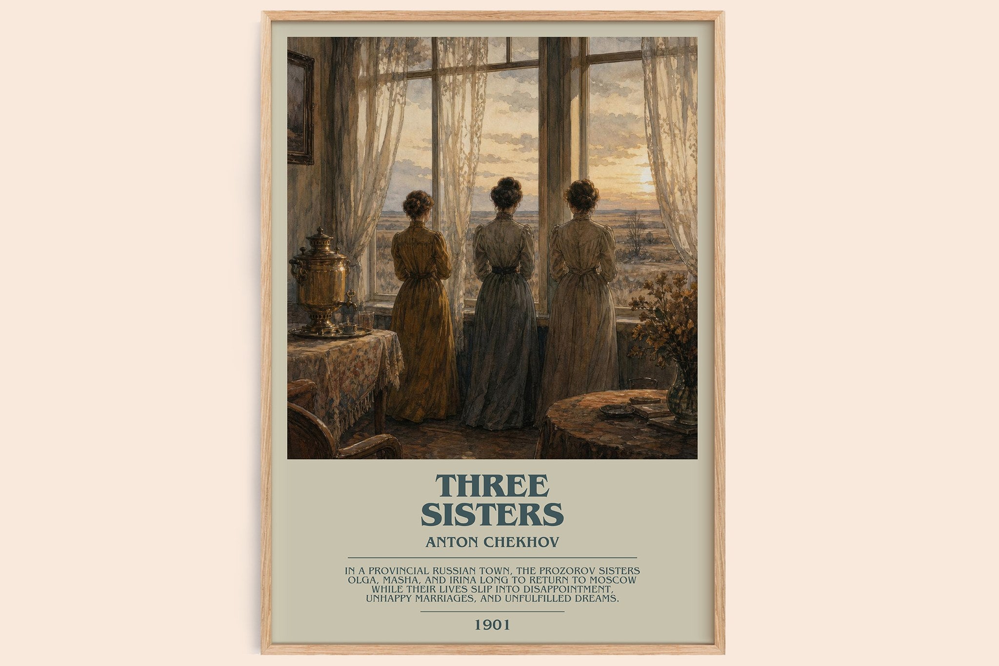 Three Sisters Bookish Wall Art by Anton Chekhov