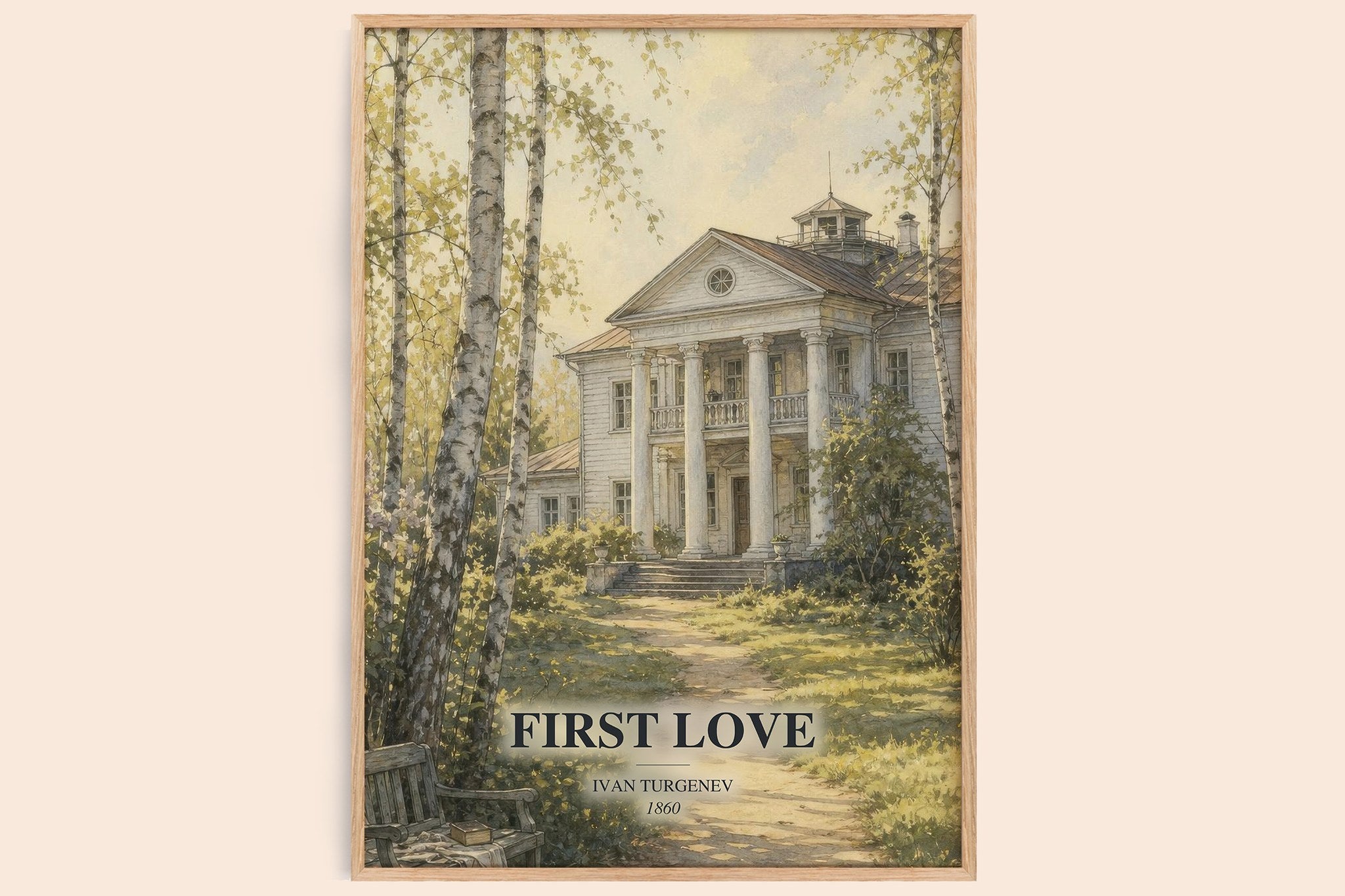 First Love Book Watercolour Illustration by Ivan Turgenev
