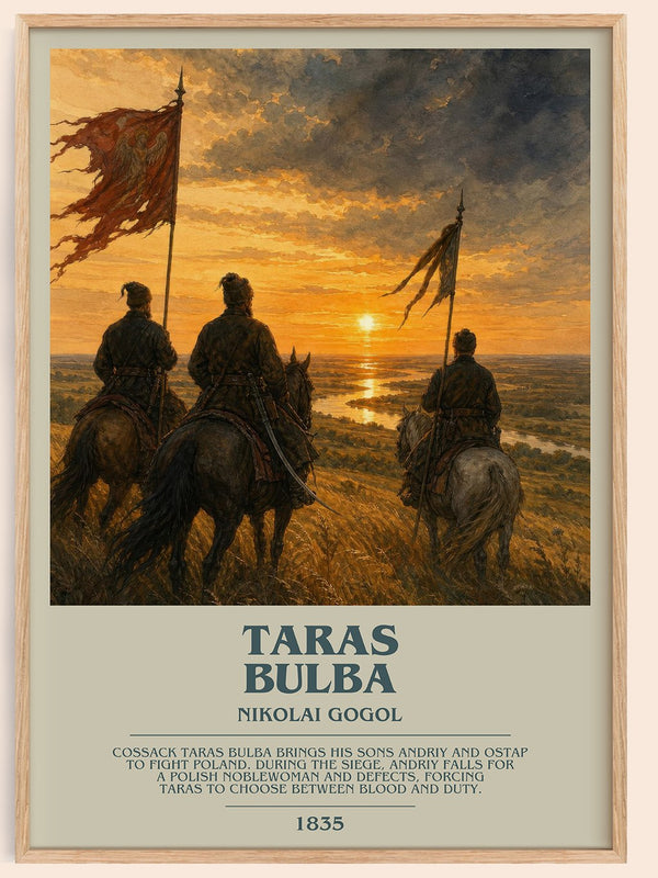 Taras Bulba bookish book poster by Nikolai Gogol – framed literary art print