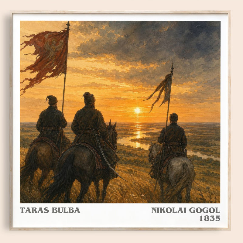 Taras Bulba literary book poster by Nikolai Gogol – framed literary art print