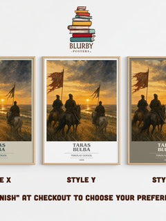 Taras Bulba book cover print in frame leaning in hallway – historical fiction wall art