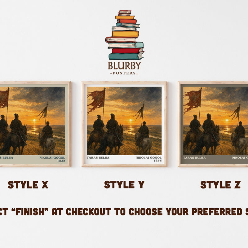 Taras Bulba literary print in frame leaning in hallway – historical fiction wall art