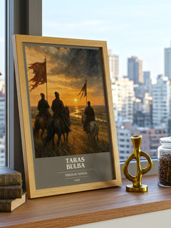 Taras Bulba book cover print framed by window – literary home decor