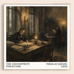 The Government Inspector literary book poster by Nikolai Gogol – framed literary art print