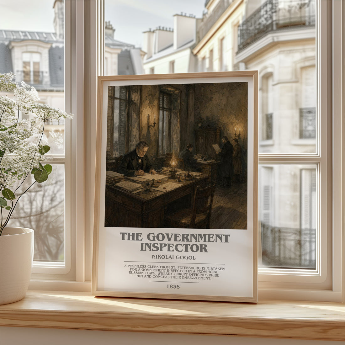 The Government Inspector bookish poster colour and style options – Nikolai Gogol book art