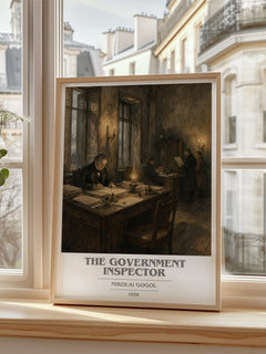 The Government Inspector book cover poster colour and style options – Nikolai Gogol book art