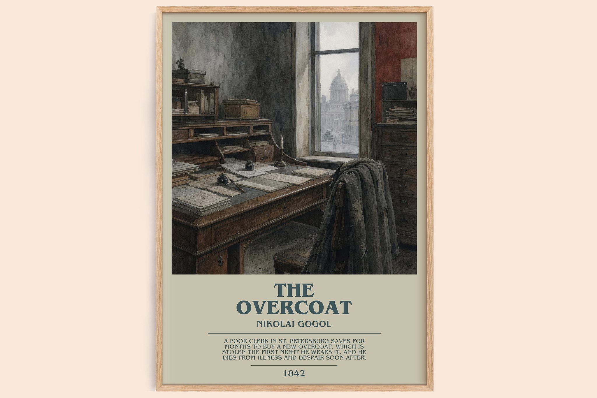 The Overcoat Bookish Wall Art by Nikolai Gogol