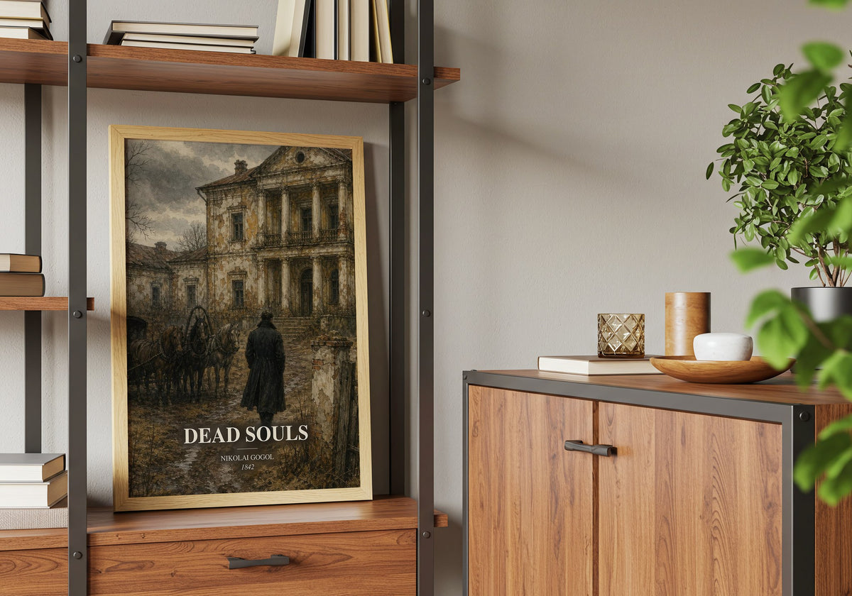 Dead Souls book watercolour illustration paper finish options – matte satin gloss