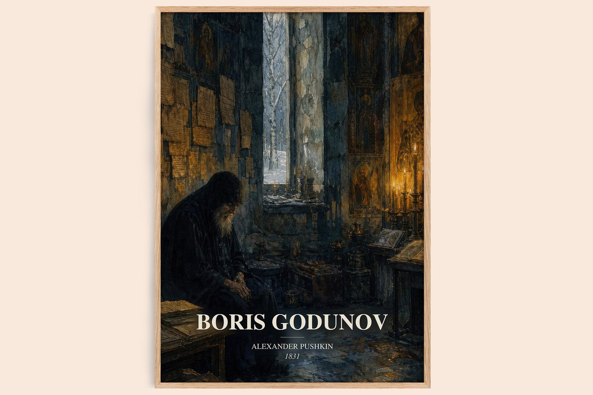Boris Godunov Book Watercolour Illustration by Alexander Pushkin