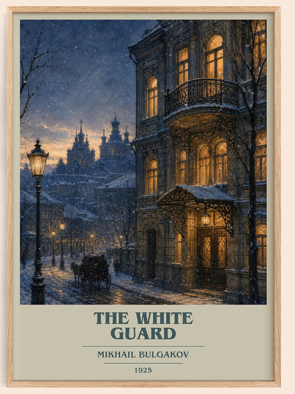 The White Guard book cover book poster by Mikhail Bulgakov – framed literary art print