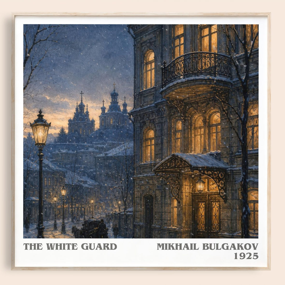 The White Guard literary book poster by Mikhail Bulgakov – framed literary art print