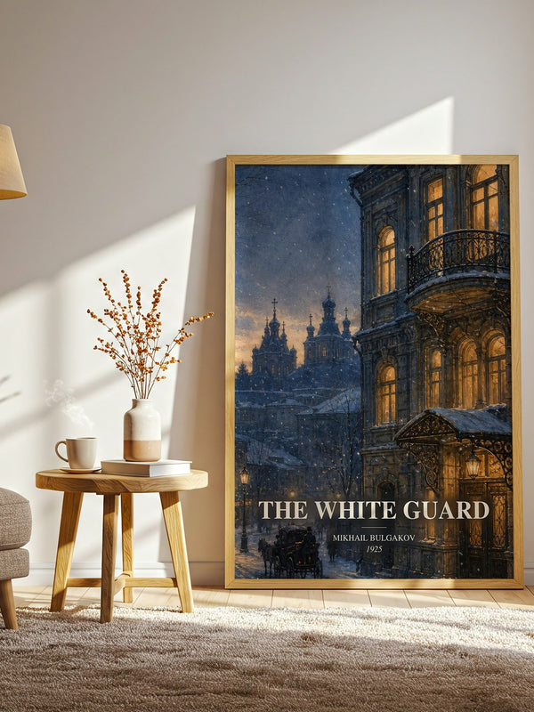 The White Guard watercolour print in frame leaning in hallway – historical fiction wall art