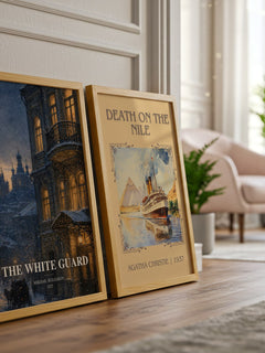 The White Guard watercolour print framed by window – literary home decor