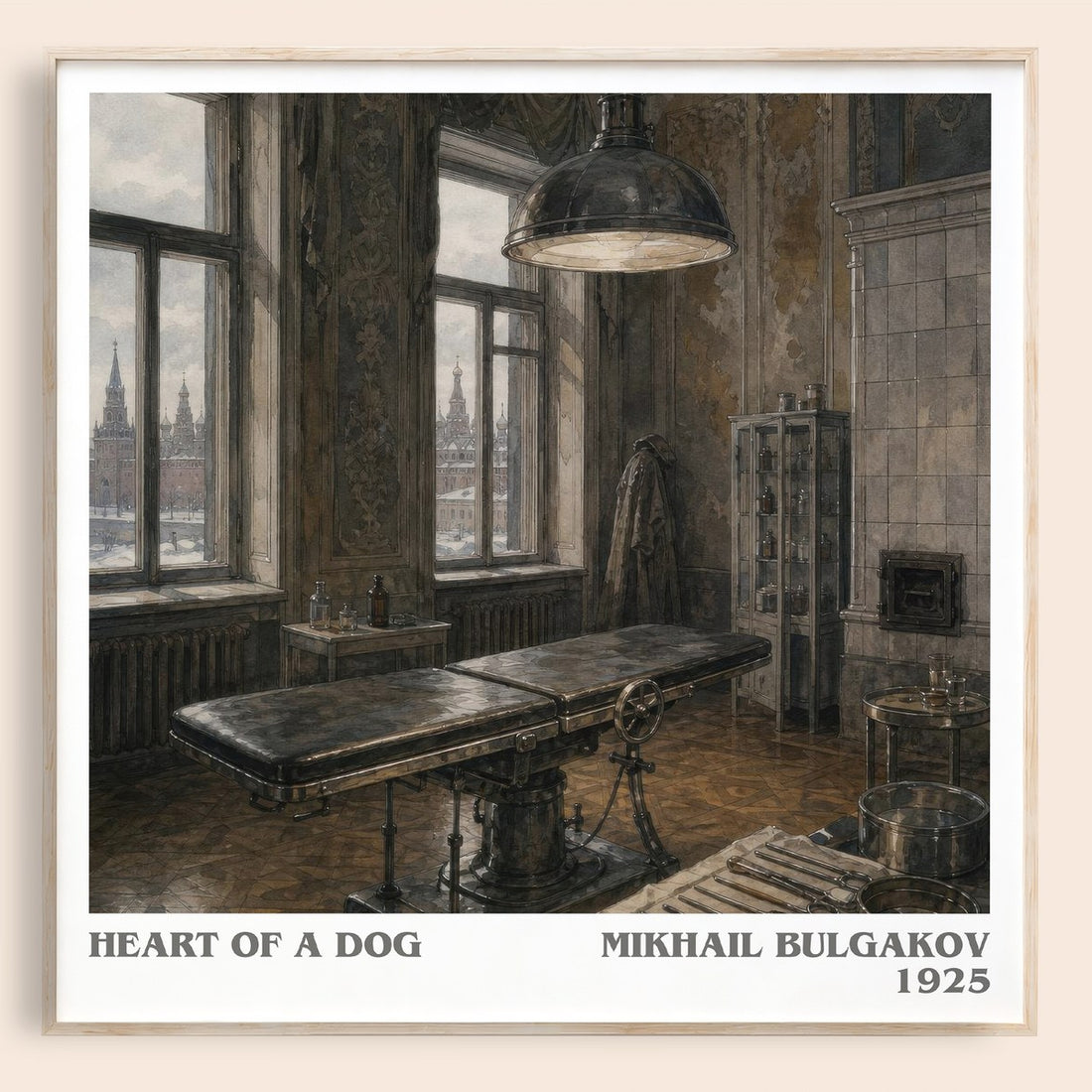 Heart of a Dog literary book poster by Mikhail Bulgakov – framed literary art print