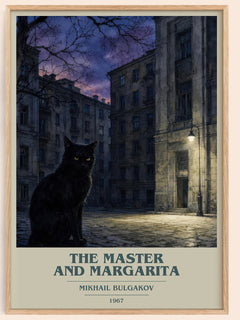 The Master and Margarita book cover book poster by Mikhail Bulgakov – framed literary art print