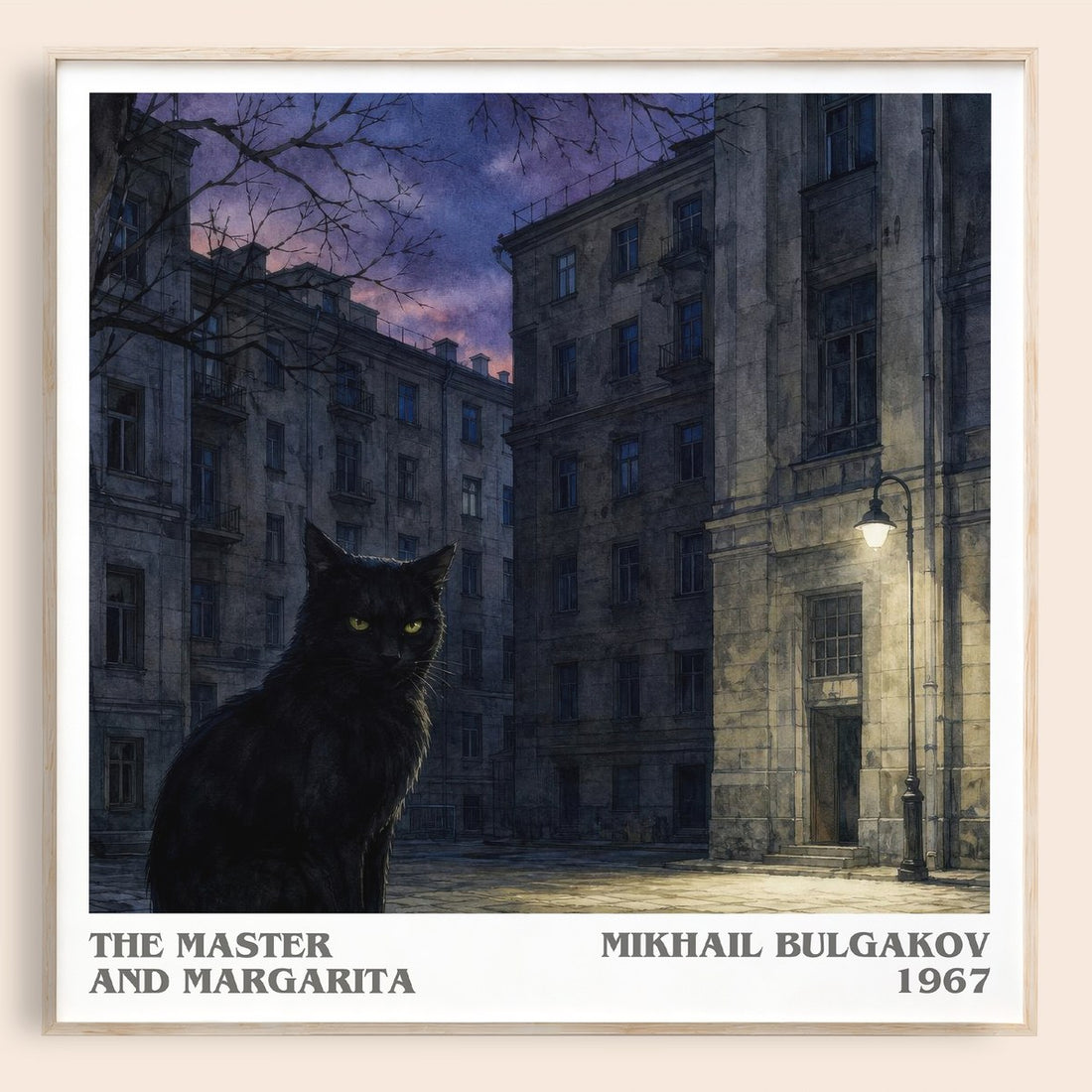 The Master and Margarita literary book poster by Mikhail Bulgakov – framed literary art print