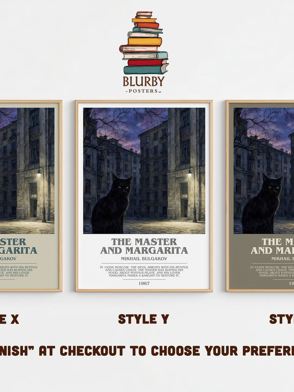 The Master and Margarita bookish print in frame leaning in hallway – literary fiction wall art