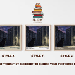 The Master and Margarita literary print in frame leaning in hallway – literary fiction wall art