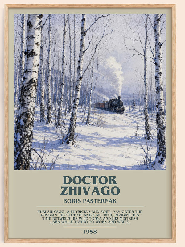 Doctor Zhivago bookish book poster by Boris Pasternak – framed literary art print