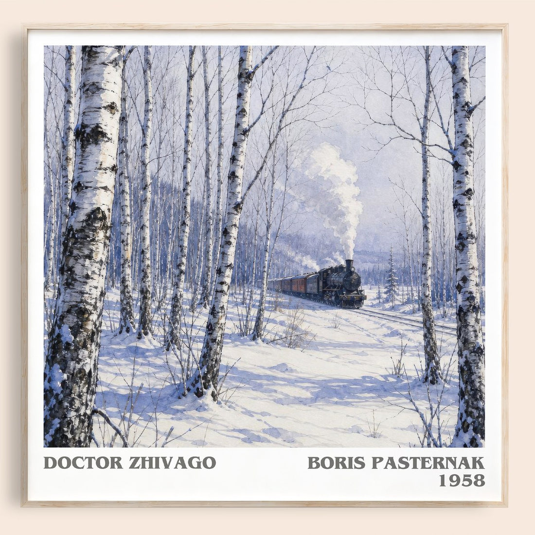 Doctor Zhivago literary book poster by Boris Pasternak – framed literary art print