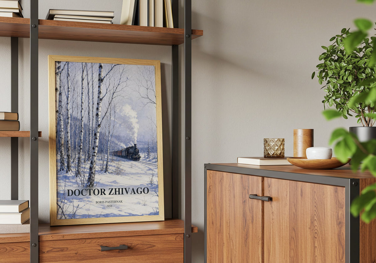 Doctor Zhivago book watercolour illustration paper finish options – matte satin gloss