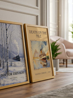 Doctor Zhivago watercolour print framed by window – literary home decor