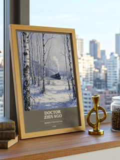 Doctor Zhivago book cover print framed by window – literary home decor