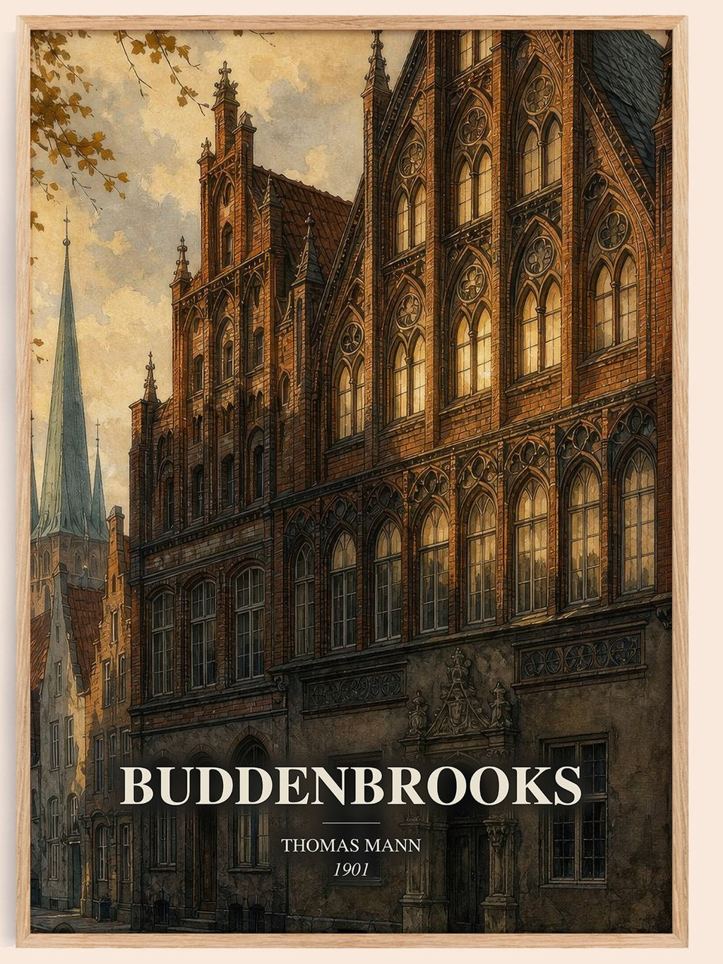 Buddenbrooks watercolour book poster by Thomas Mann – framed literary art print