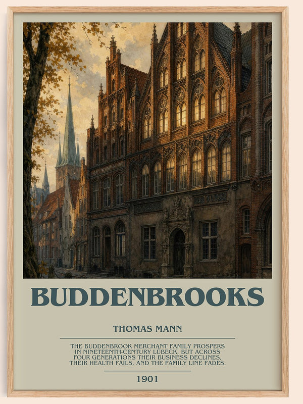 Buddenbrooks bookish book poster by Thomas Mann – framed literary art print