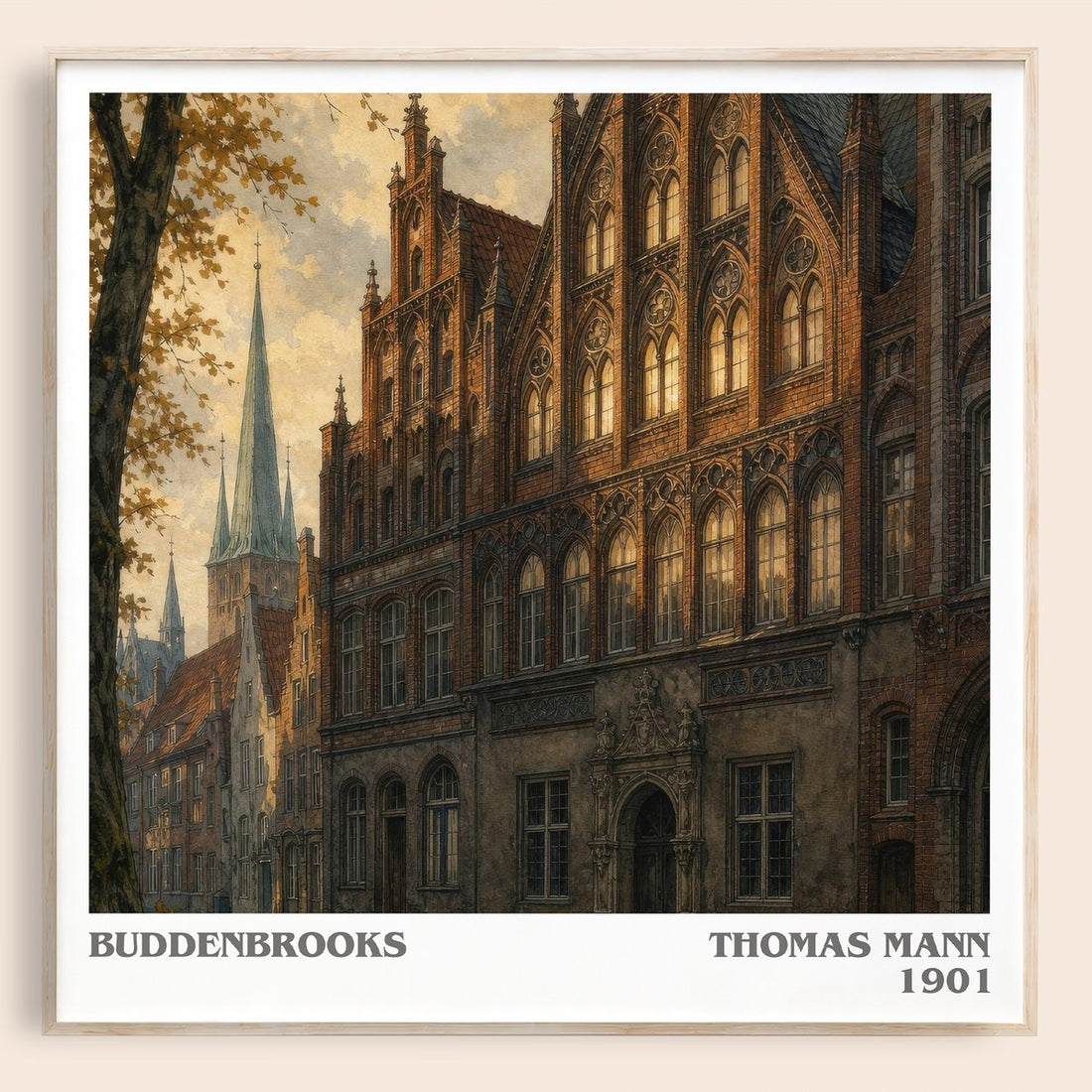 Buddenbrooks literary book poster by Thomas Mann – framed literary art print